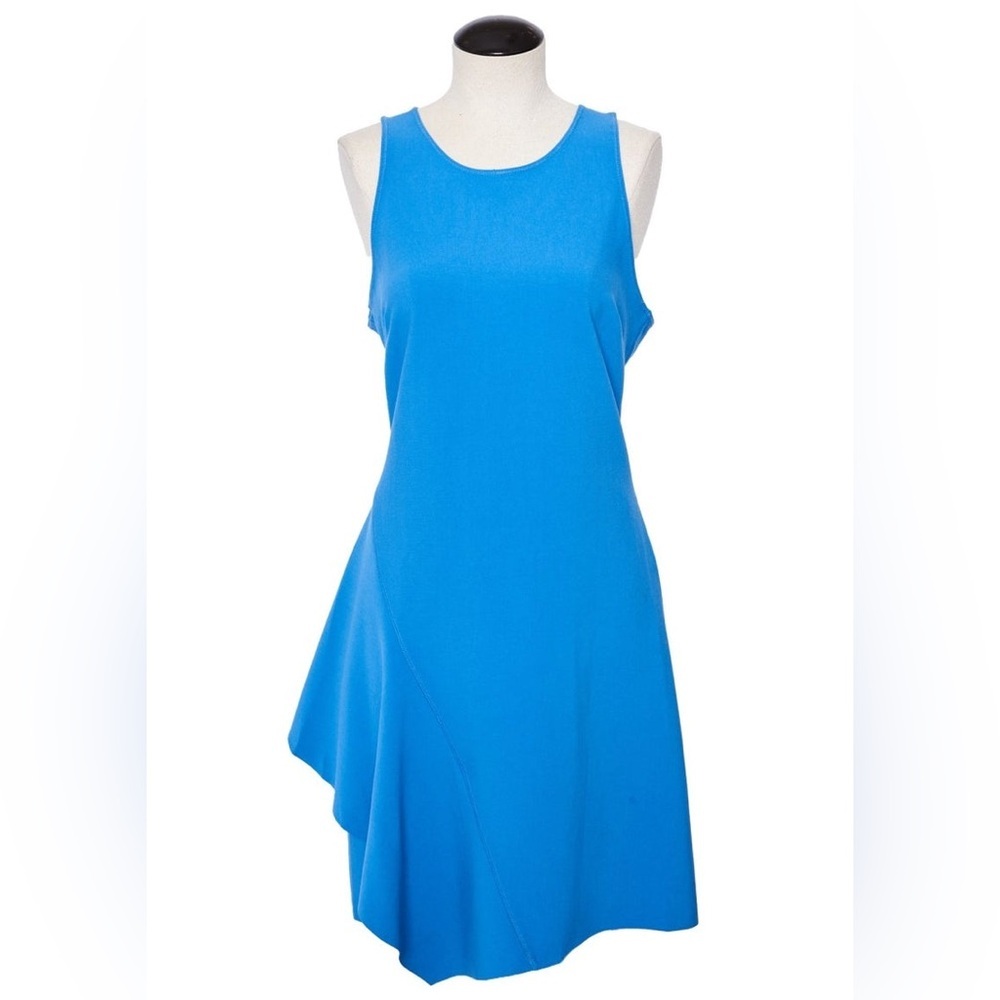 Elizabeth And James Sleeveless Asymmetrical Tiered Mini Skater Dress Blue Size 6 - Picture 2 of 9